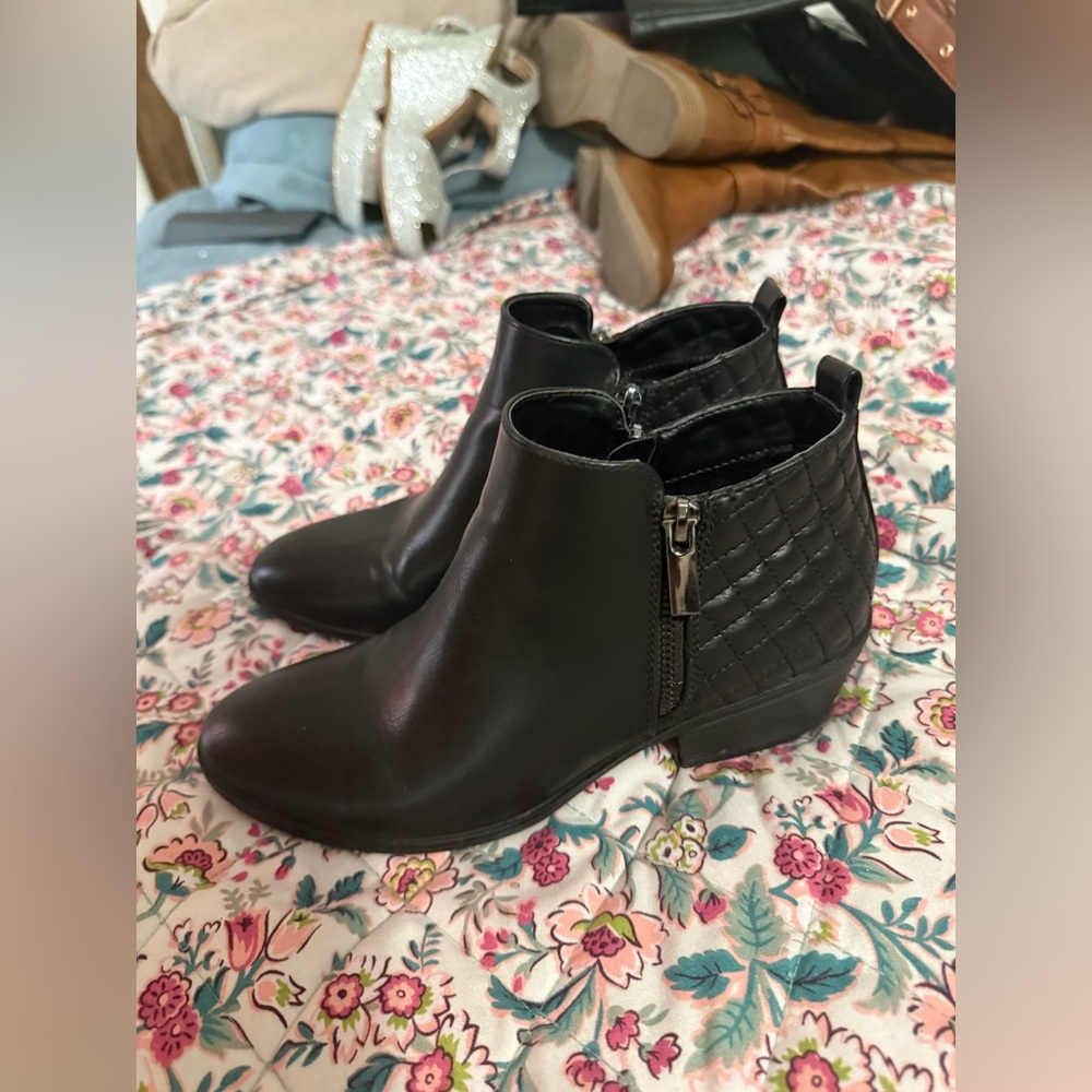 Xappeal Women’s Black Leather Casual Ankle Boots